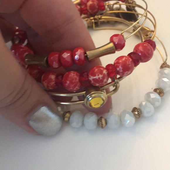 Alex and Ani Red and Gold Bracelets (4) - Picture 5 of 6